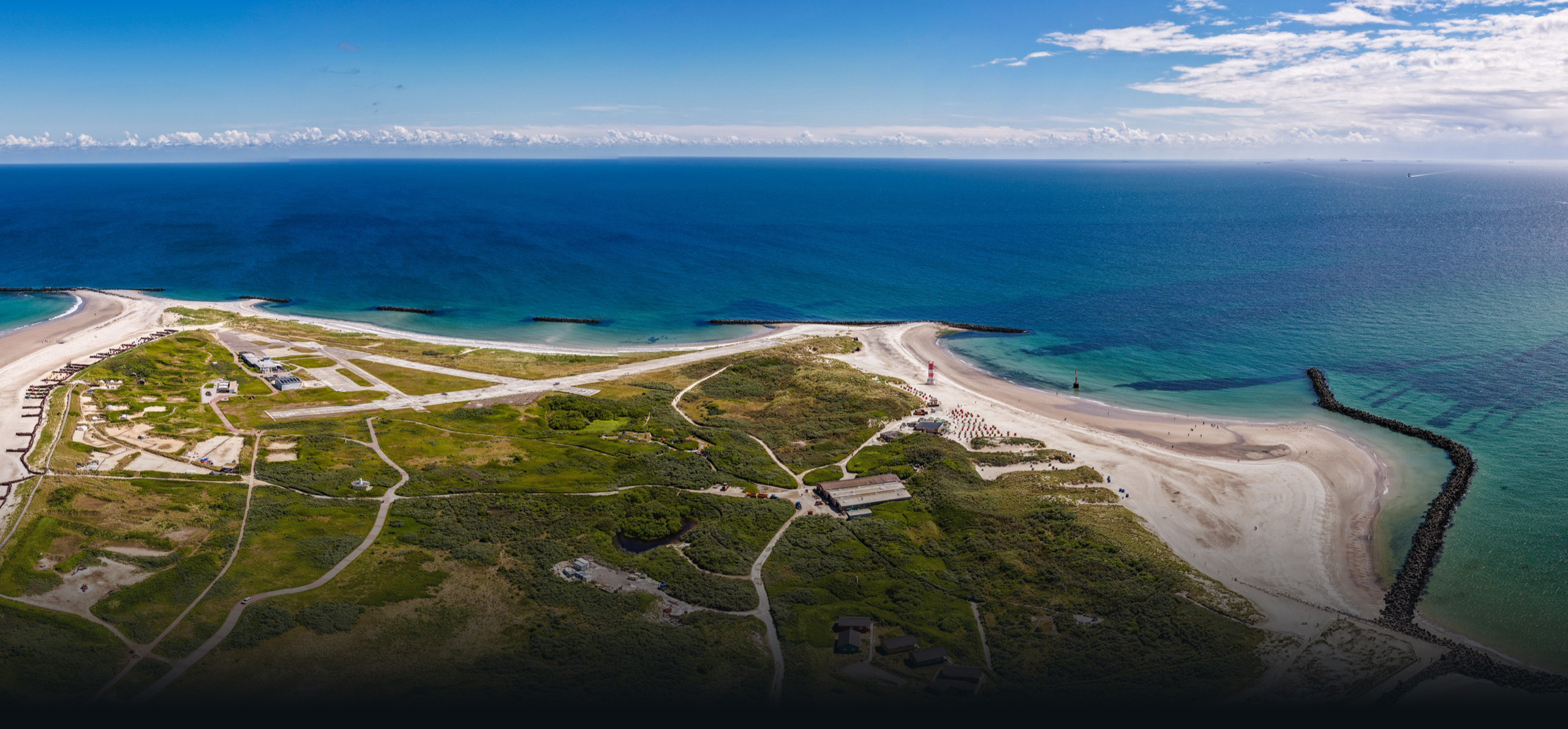 Luftpanorama der Helgoländer Düne